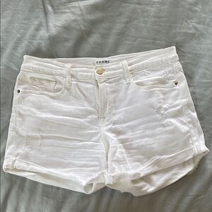 Frame Denim Women's Classic White Jean Shorts